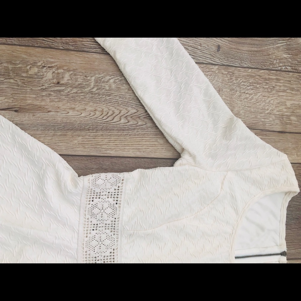 American Rag Cream Skater Dress w Crochet Detail - Picture 4 of 6